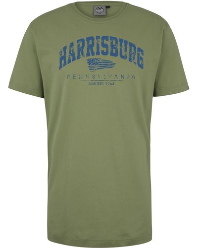 AHORN SPORTSWEAR T-Shirt HARRISBURG_ATLANTIC BLUE mit modischem Frontprint - Grün