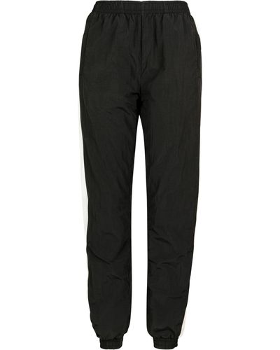 Urban Classics Stoffhose Ladies Striped Crinkle Pants (1-tlg) - Schwarz