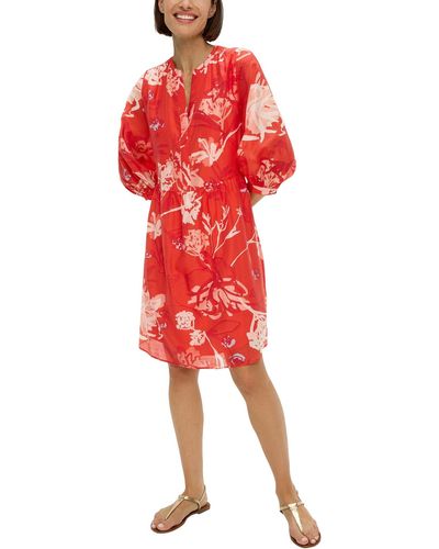 S.oliver Sommerkleid mit All-Over Print - Rot