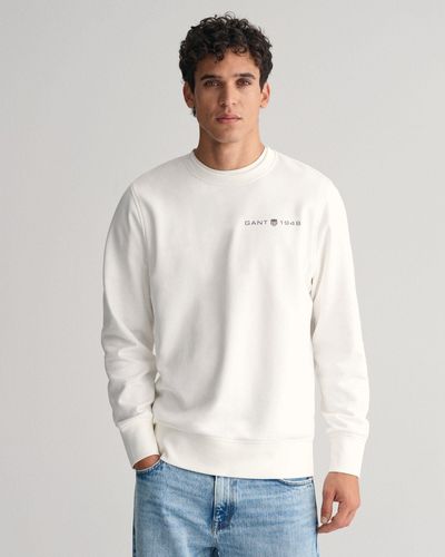 GANT Sweatshirt PRINTED GRAPHIC C-NECK SWEAT - Weiß