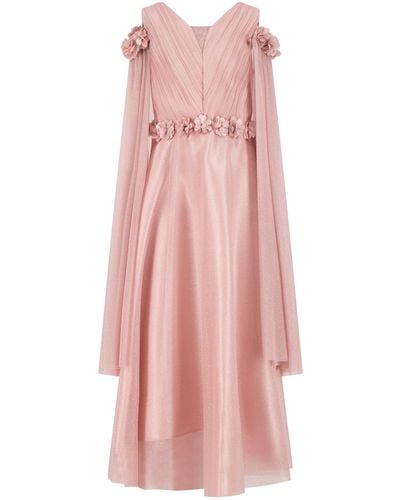 Prestije A-Linien-Kleid Glitzerkleid Trägern mit Reißverschluss - Pink
