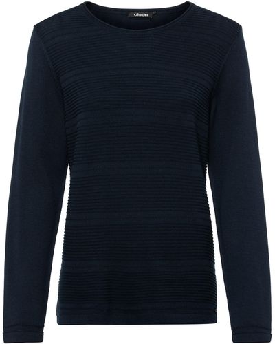 Olsen Kapuzenpullover Pullover Long Sleeves - Blau