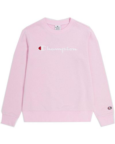 Champion Rundhalspullover Crewneck Sweatshirt mit großem Logo - Pink