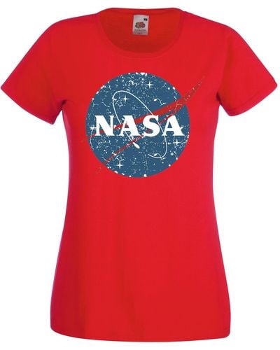 Youth Designz Vintage T-Shirt mit retro NASA Print - Rot