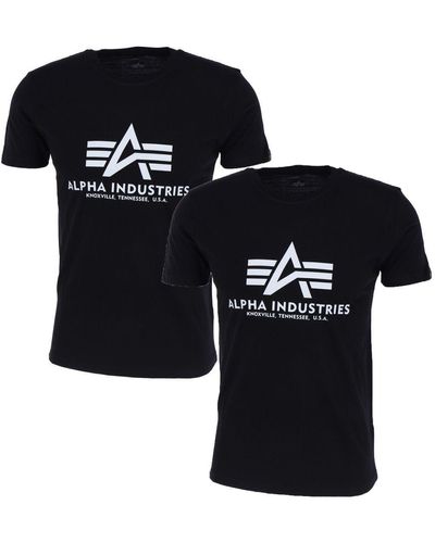Alpha Industries Shirt Basic T Pack (2-tlg) - Schwarz