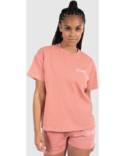 Smilodox T-Shirt Talia Oversize, 100% Baumwolle - Pink