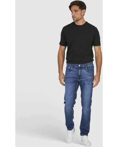 Hechter Paris 5-Pocket-Jeans Unimuster - Blau