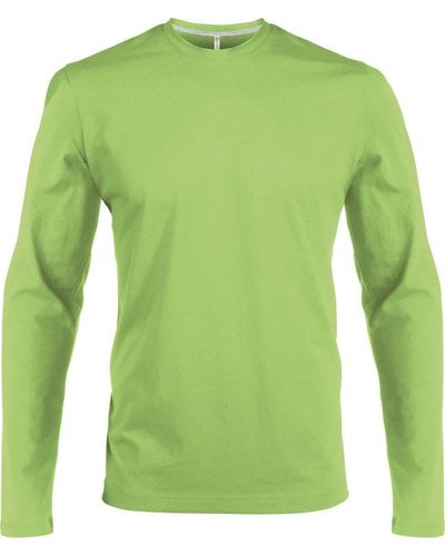 Kariban Rundhalsshirt Langarmshirt Longsleeve Long Sleeve T-Shirt Baumwolle - Grün