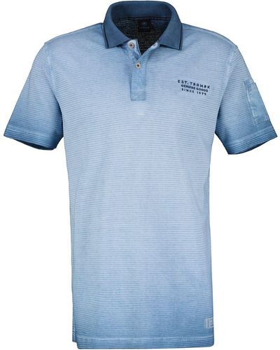 Lerros Poloshirt mit Logo-Applikation auf der Brust - Blau