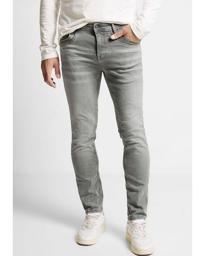 Street One Men Slim-fit-Jeans in grauer Waschung