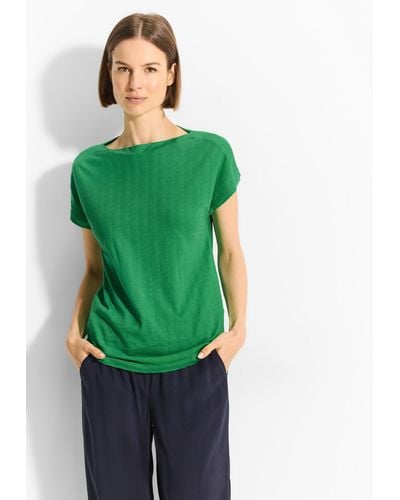 Cecil T-Shirt im soften Baumwoll-Mix - Grün