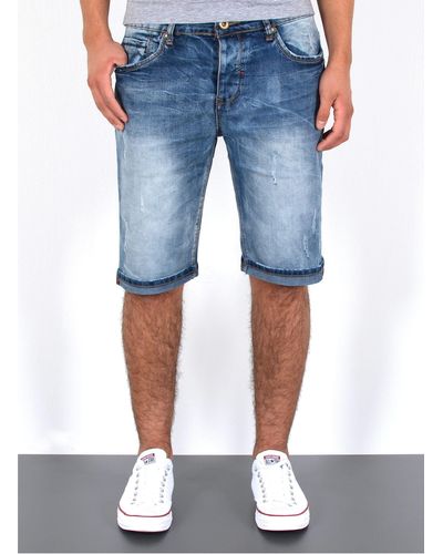 ESRA Jeansshorts A360 Jeans Shorts Hose - Blau