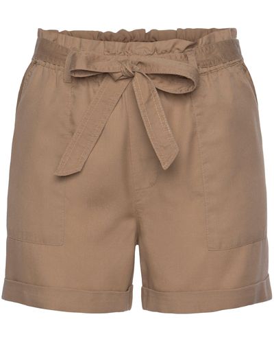 Buffalo Shorts (mit Bindegürtel) im Paperbag-Stil - Natur