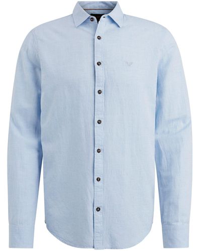 PME LEGEND Langarmhemd Long Sleeve Shirt Ctn Linen - Blau