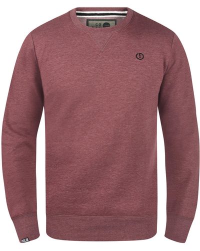 Solid Sweatshirt SDBenn O-Neck Sweatpullover mit weicher Fleece-Innenseite - Rot