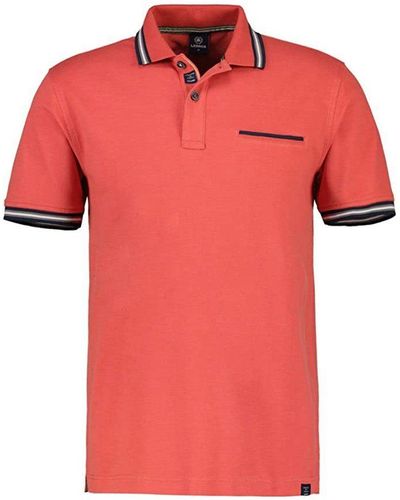 Lerros Poloshirt rot passform textil (1-tlg) - Pink