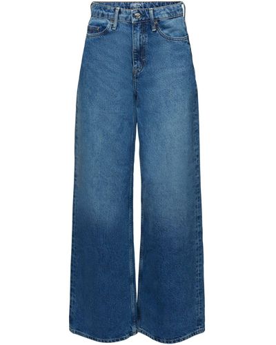 Esprit Straight- Jeans mit hohem Bund und geradem Bein - Blau