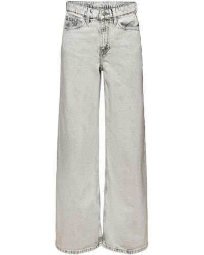 Esprit High-waist- Retro-Jeans mit hohem Bund und weitem Bein - Grau