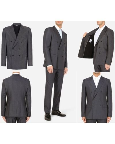 Dolce & Gabbana & Dolce&Gabbana Double-Breasted Martini Suit Zweireihiger Smoking Anzug - Schwarz