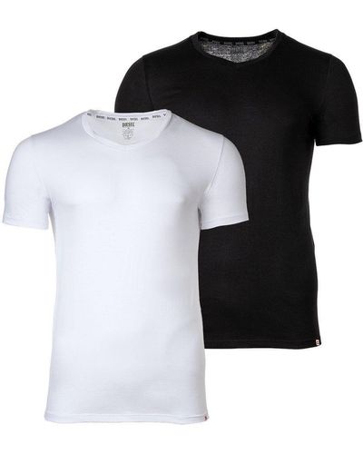 DIESEL T-Shirt - UMTEE-MICHAEL-TUBE, V-Ausschnitt - Schwarz