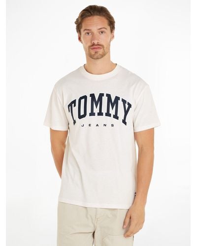 Tommy Hilfiger T-Shirt TJM REG ARCH VARSITY TEE EXT mit Logoprint - Weiß