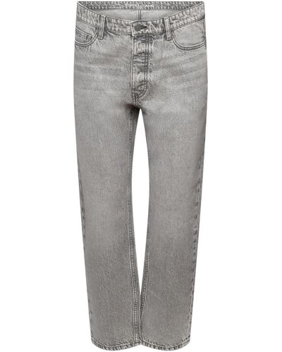 Esprit Straight- Lockere Retro-Jeans mit mittlerer Bundhöhe - Grau