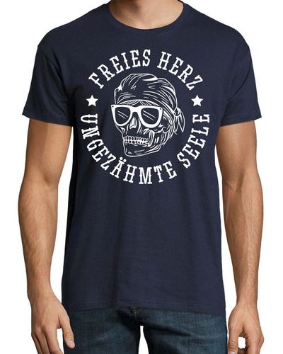 Youth Designz Print- Freies Herz T-Shirt mit lustigen Spruch - Blau