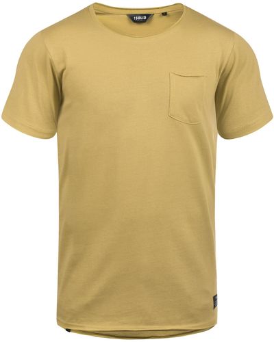 Solid Rundhalsshirt SDAndrej Kurzarmshirt mit Brusttasche - Gelb