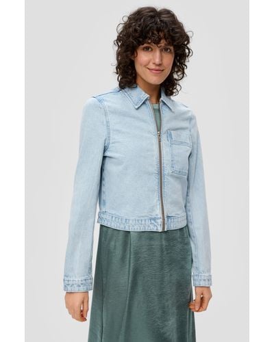 S.oliver Funktionsjacke Jeansjacke mit Hemdkragen - Blau