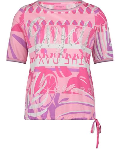 Betty Barclay T- Shirt Kurz 1/2 Arm, Rosé/White - Pink