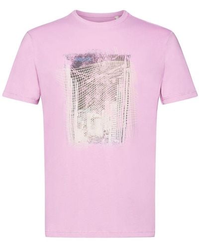Edc By Esprit Print-T-Shirt aus nachhaltiger Baumwolle (1-tlg) - Pink