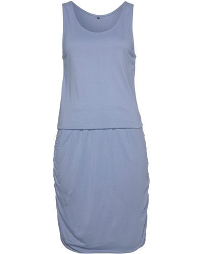 vivance active Minikleid mit Raffungen am Rockteil, figurbetontes Sommerkleid, Strandkleid - Blau