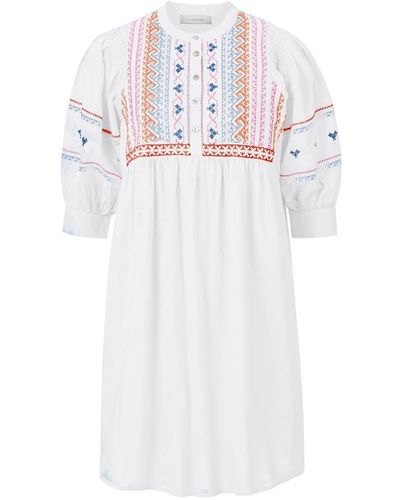 Rich & Royal Sommerkleid mini dress with embroidery organic, white - Weiß