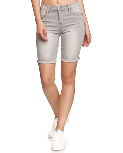 Elara Slim-fit-Jeans Hose Kurz Push Up (1-tlg) - Weiß