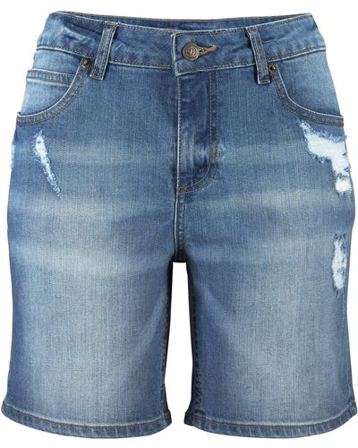 Buffalo Jeansbermudas mit Destroyed-Effekten, Shorts zum Krempeln, kurze Hose - Blau