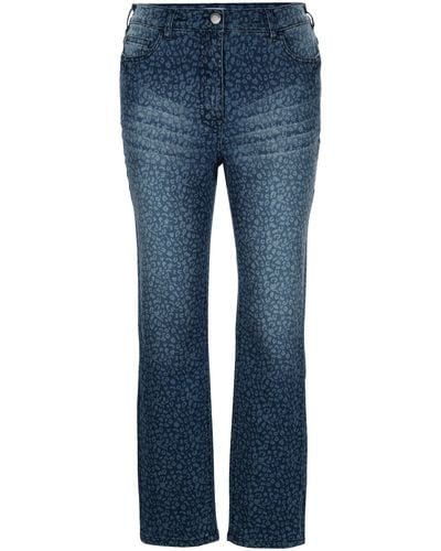 MIAMODA Regular-- Jeans Slim Fit Animalprint 5-Pocket - Blau