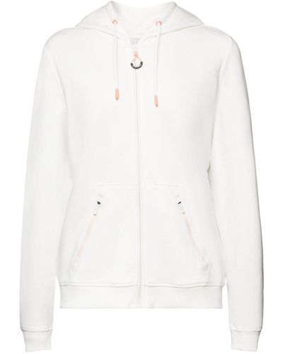 Esprit Sports Sweatjacke Cardigan mit Kapuze und Reißverschluss (1-tlg) - Weiß