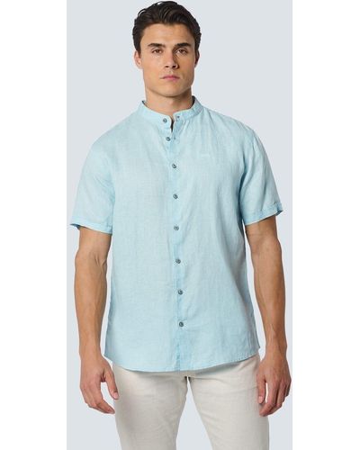 No Excess T- Shirt Short Sleeve Granddad Linen S - Blau