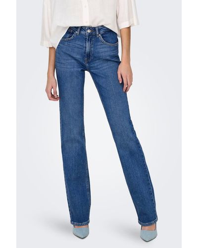 ONLY Bootcut-Jeans ONLEVERLY MW SWEET FLARED DNM CRO187 - Blau
