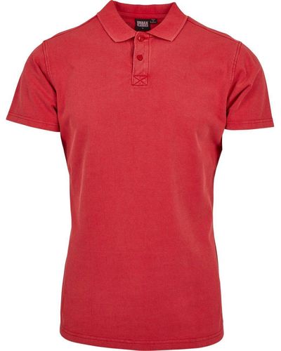 Urban Classics Poloshirt Garment Dye Pique (1-tlg) mit 100% Baumwolle - Rot