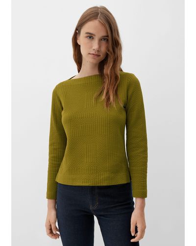 S.oliver Sweatshirt mit Fischgrat-Muster - Grün