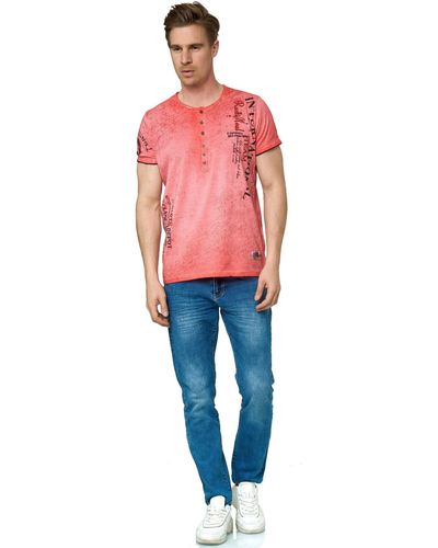 Rusty Neal T-Shirt mit seitlichem Print - Pink