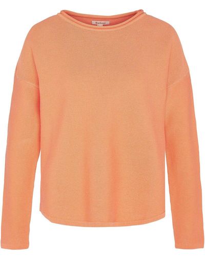 Barbour Strickpullover Pullover Marine Knitted Jumper - Orange