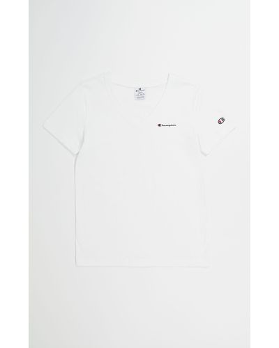 Champion Kurzarmshirt V-Neck T-Shirt WHT - Weiß