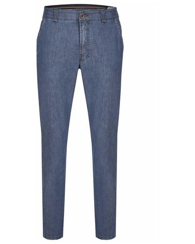 Club of Comfort Straight-Jeans blau stretch fit (1-tlg)
