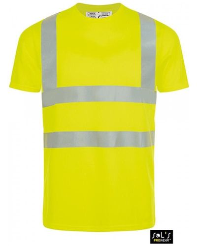 Sol's Warnschutz- Mercure Pro Arbeits-/Sicherheits T-Shirt - Gelb