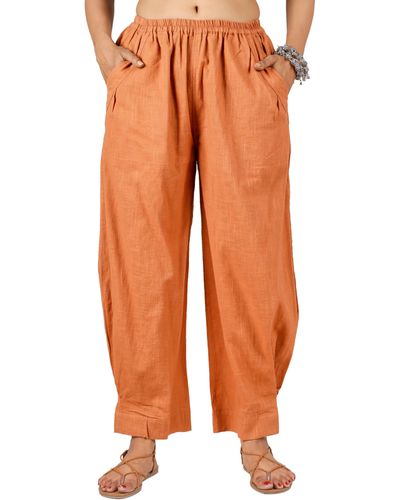 Guru-Shop Relaxhose Pluderhose, Baumwollhose mit tollen Taschen -.. alternative Bekleidung - Orange