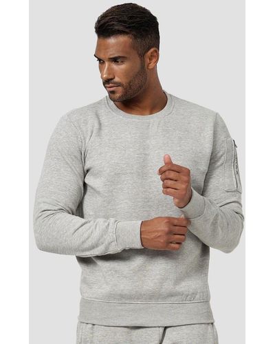 Egomaxx Sweatshirt Pullover ohne Kapuze mit Armtasche 4240 in Grau