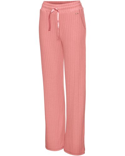 S.oliver Loungehose mit Satinband zum Binden, Loungeanzug - Pink