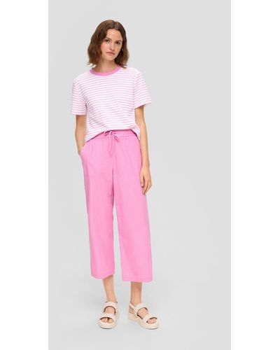 S.oliver 7/8- Hose aus Baumwolle mit Tunnelzug Gummizug - Pink